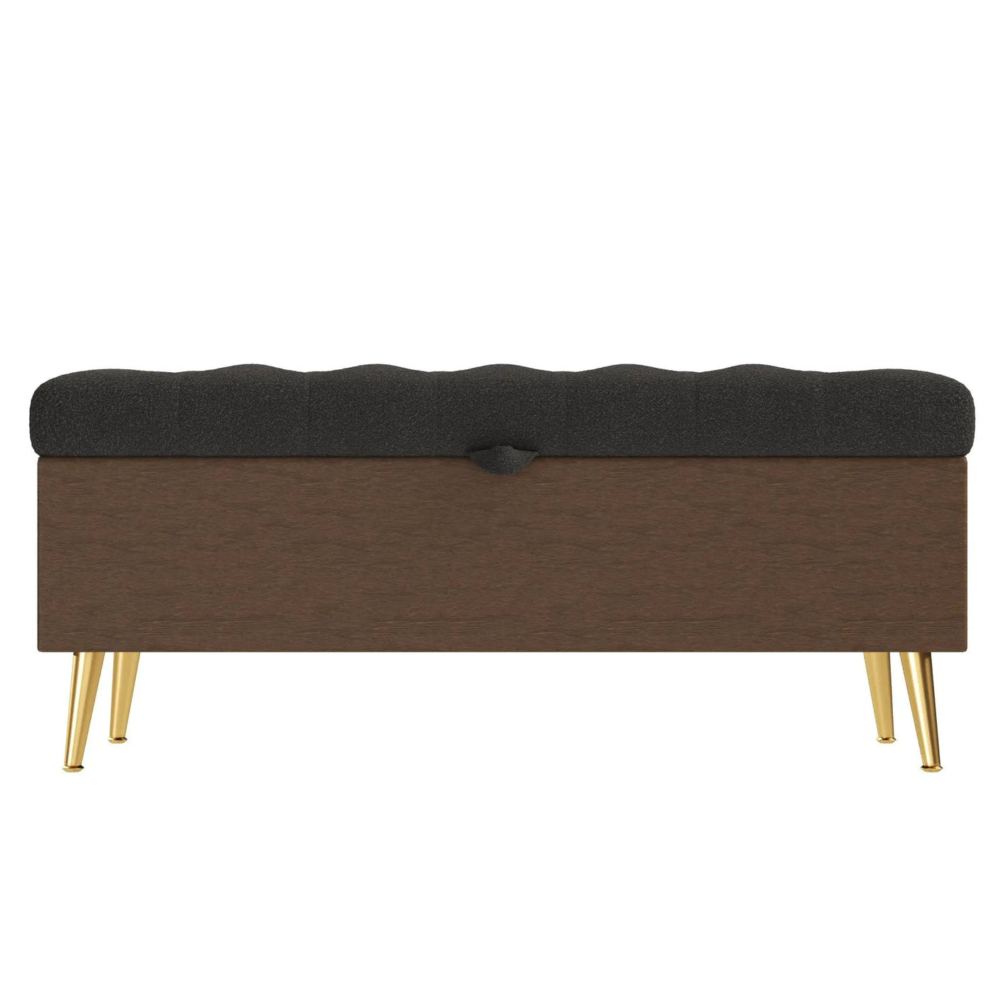 Modern Tufted Storage Ottoman Bench with Metal Legs by HouseOfZazla