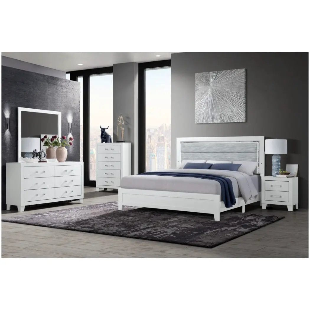 OMODA White 5 Drawer Modern Chest by HouseOfZazla