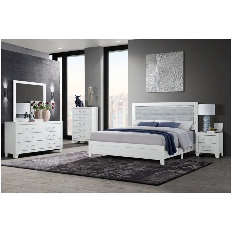 OMODA White 5 Drawer Modern Chest by HouseOfZazla