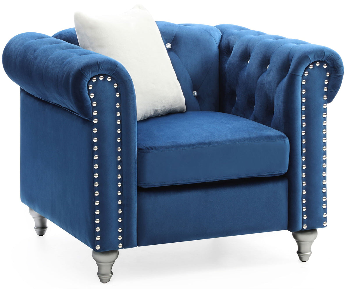 Contemporary Lounge Chair with Faux Jeweled Tufting - Multiple Colors, photo 19 of 26