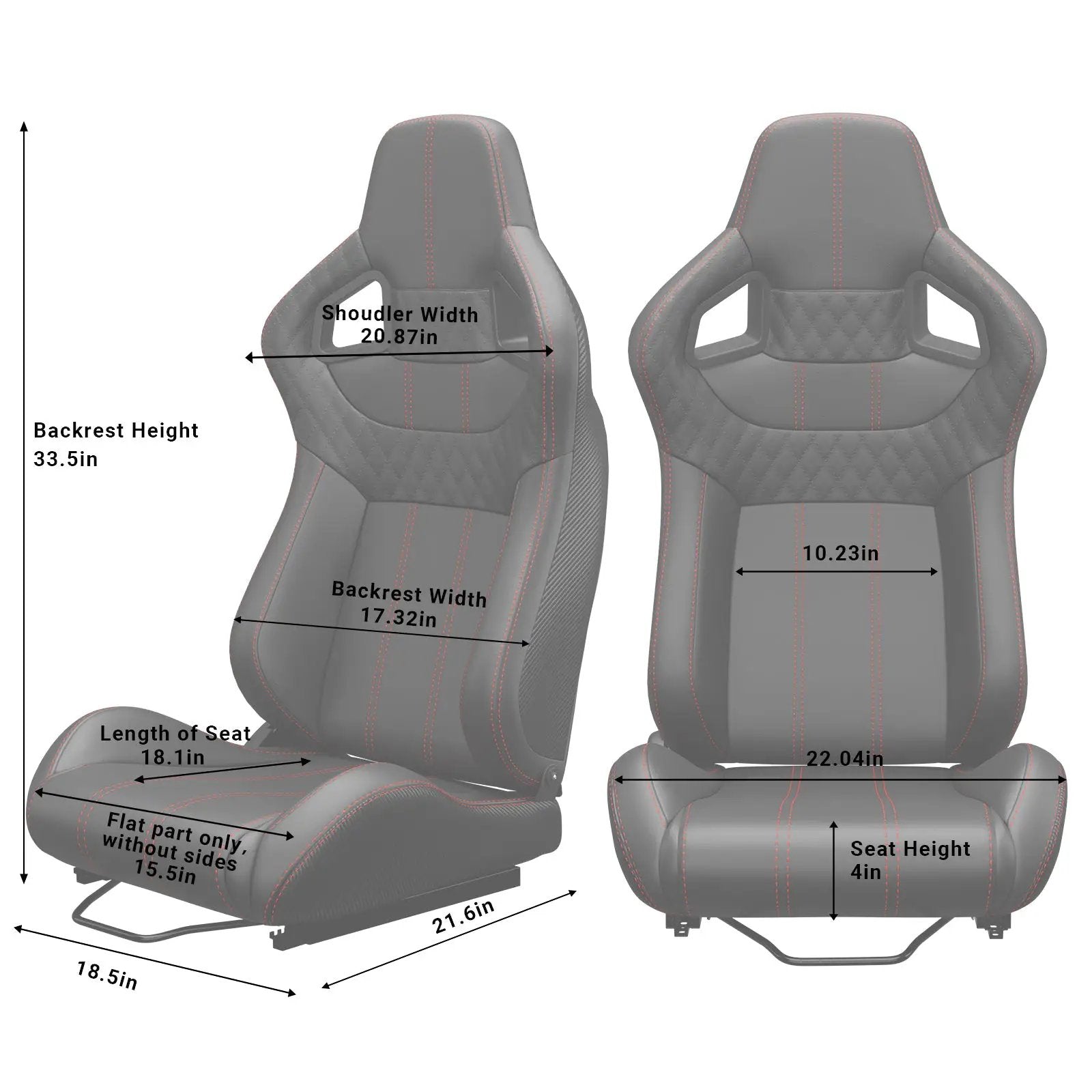 2PC Universal Bucket Racing Seats by HouseOfZazla