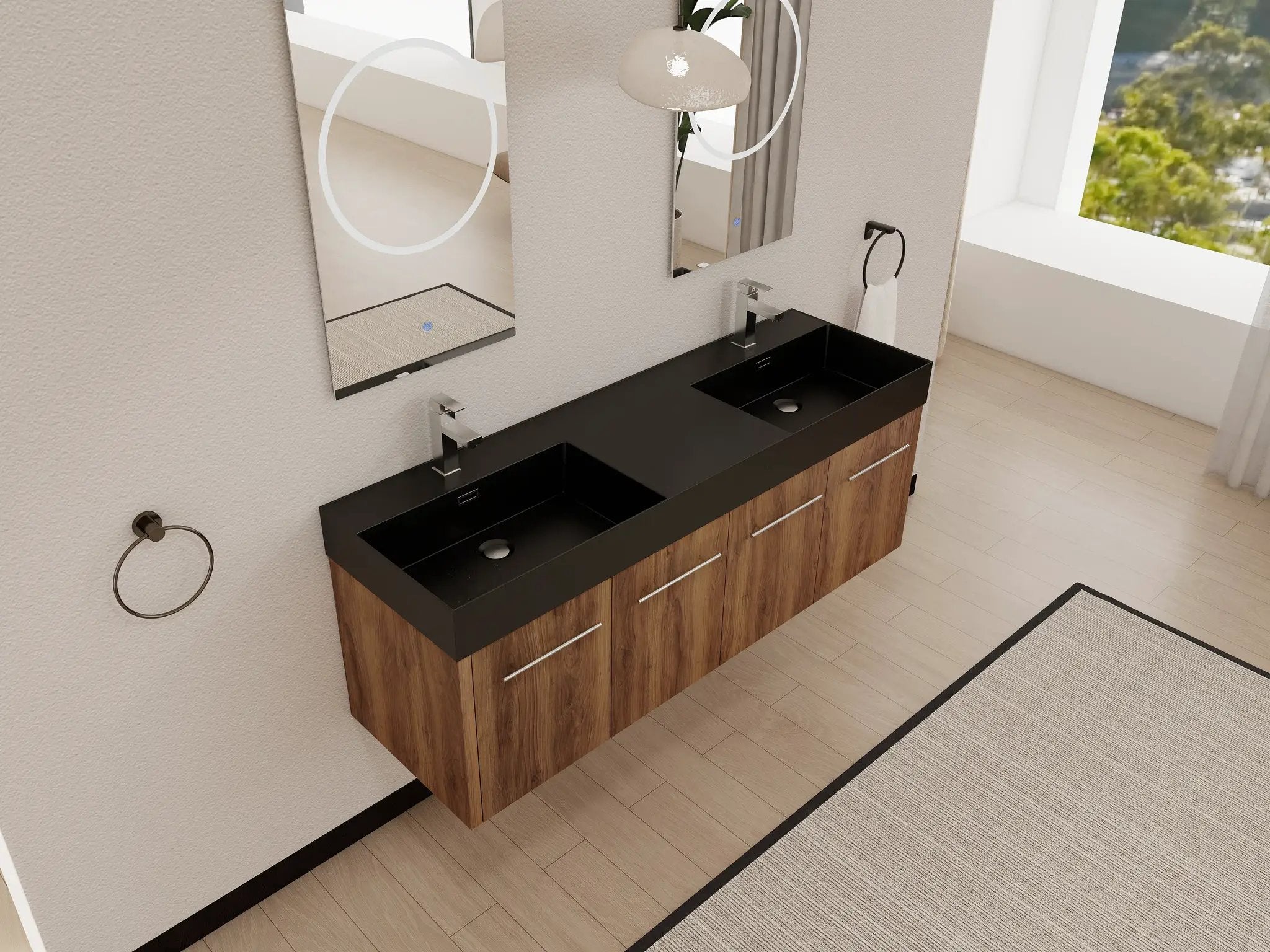 60 Inch Wall-Mounted Bathroom Vanity with Sink by HouseOfZazla