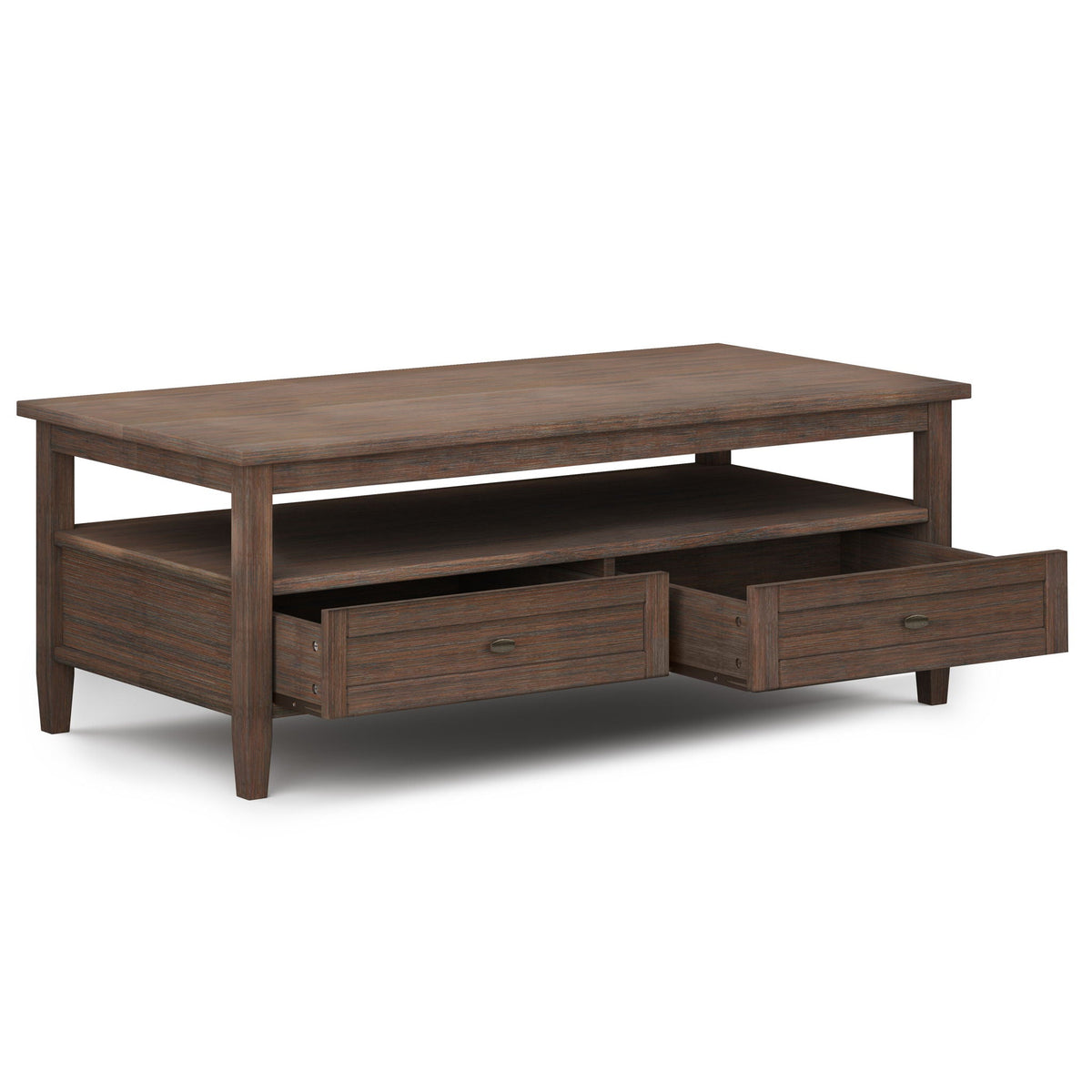 Solid Wood Coffee Table with Storage Drawers - Light or Dark Brown, photo 13 of 15