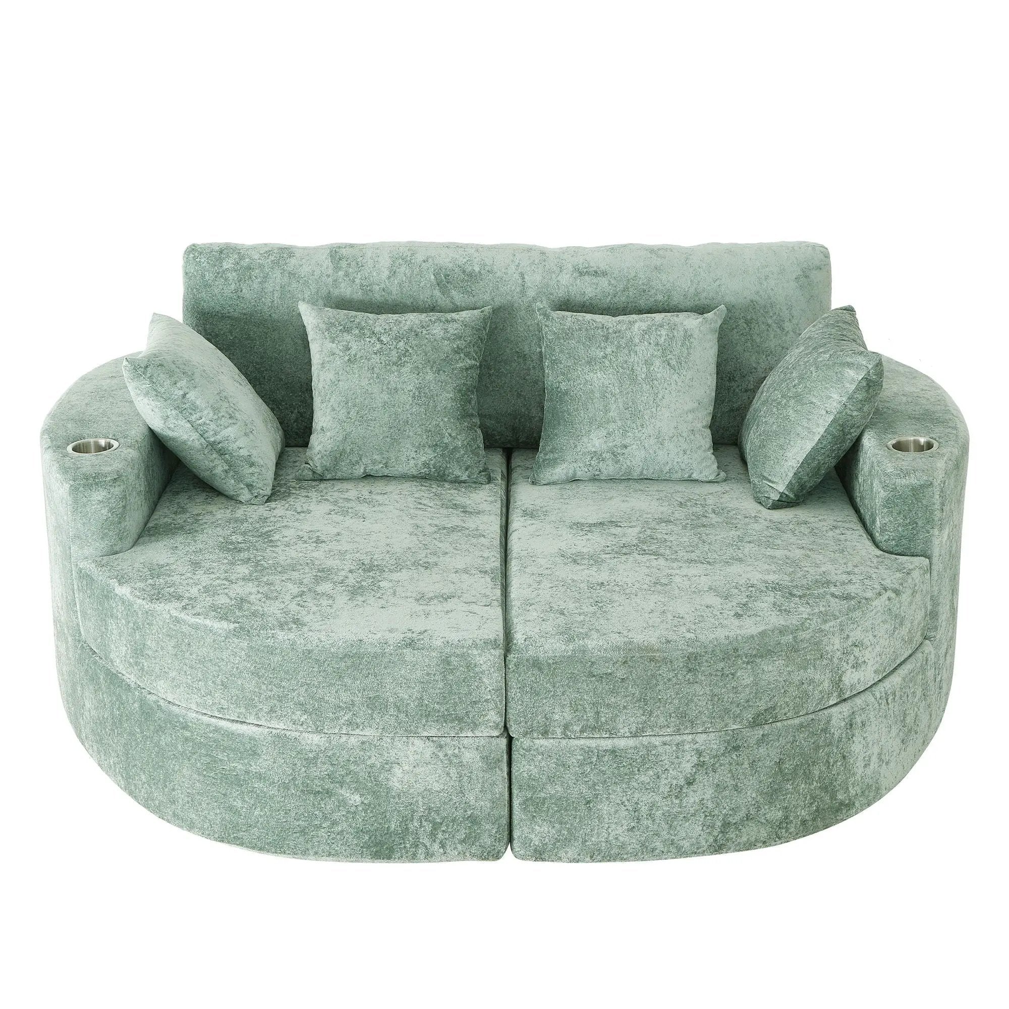 Boneless Design Upholstered Sofa Bed With Cup Holders by Unique Piece Furniture