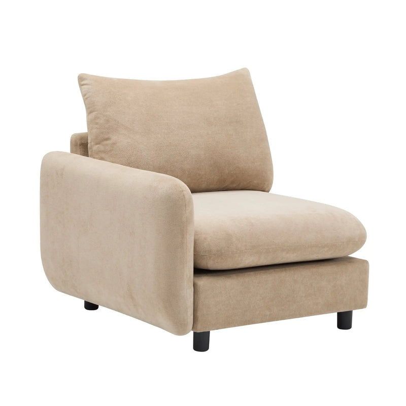 69 in. 2-Seats Modular Sectional Velvet Sofa Corner Chair Sofa Couch, Nomad by HouseOfZazla