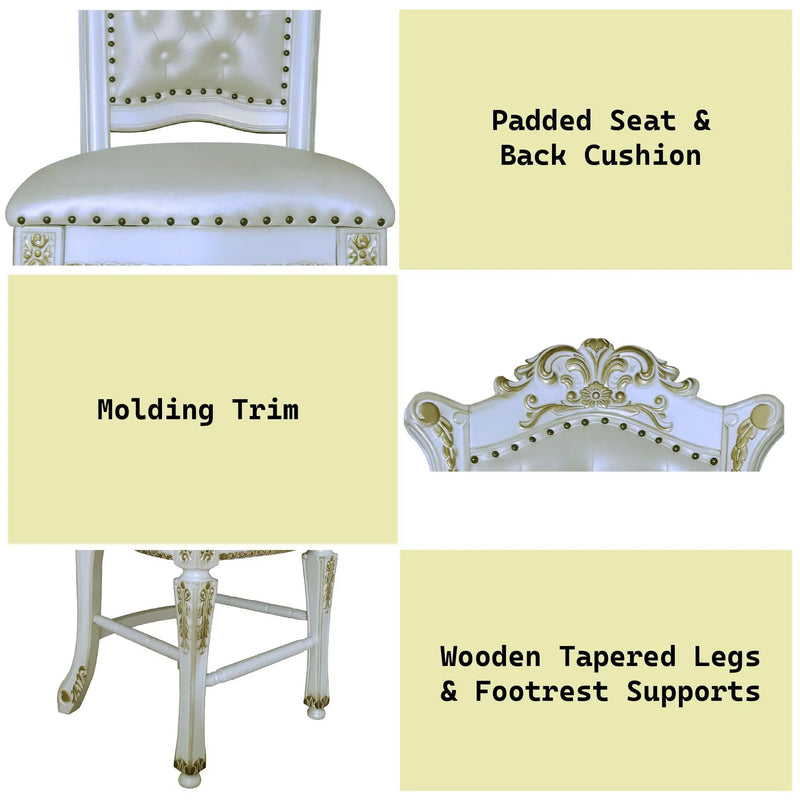 Vendome - Antique Counter Height Chair (Set of 2) - White by Unique Piece Furniture