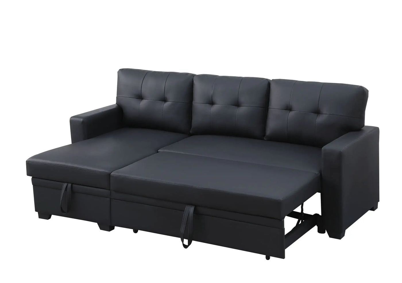 Upholstered Pull Out Sectional Sofa With Chaise by Unique Piece Furniture