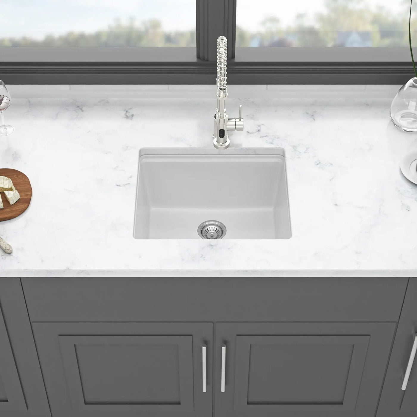 Quartz Composite Kitchen Sink With Workstation, Undermount by HouseOfZazla