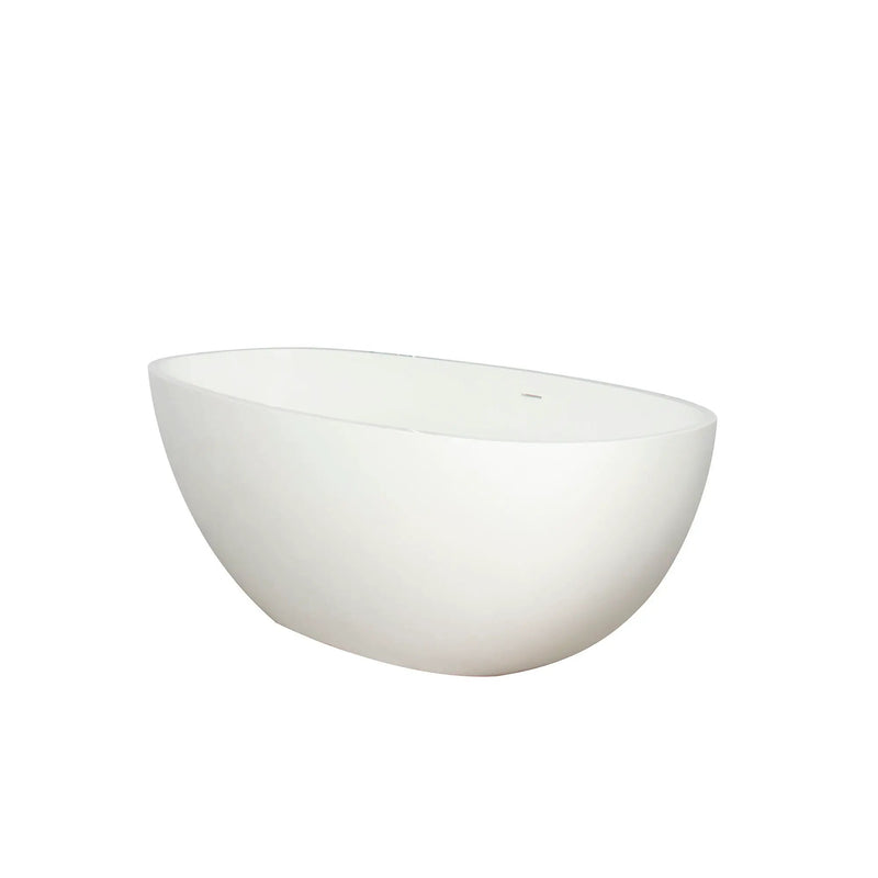 65.2" Freestanding Solid Surface Soaking Bathtub For Bathroom - Matte White by HouseOfZazla
