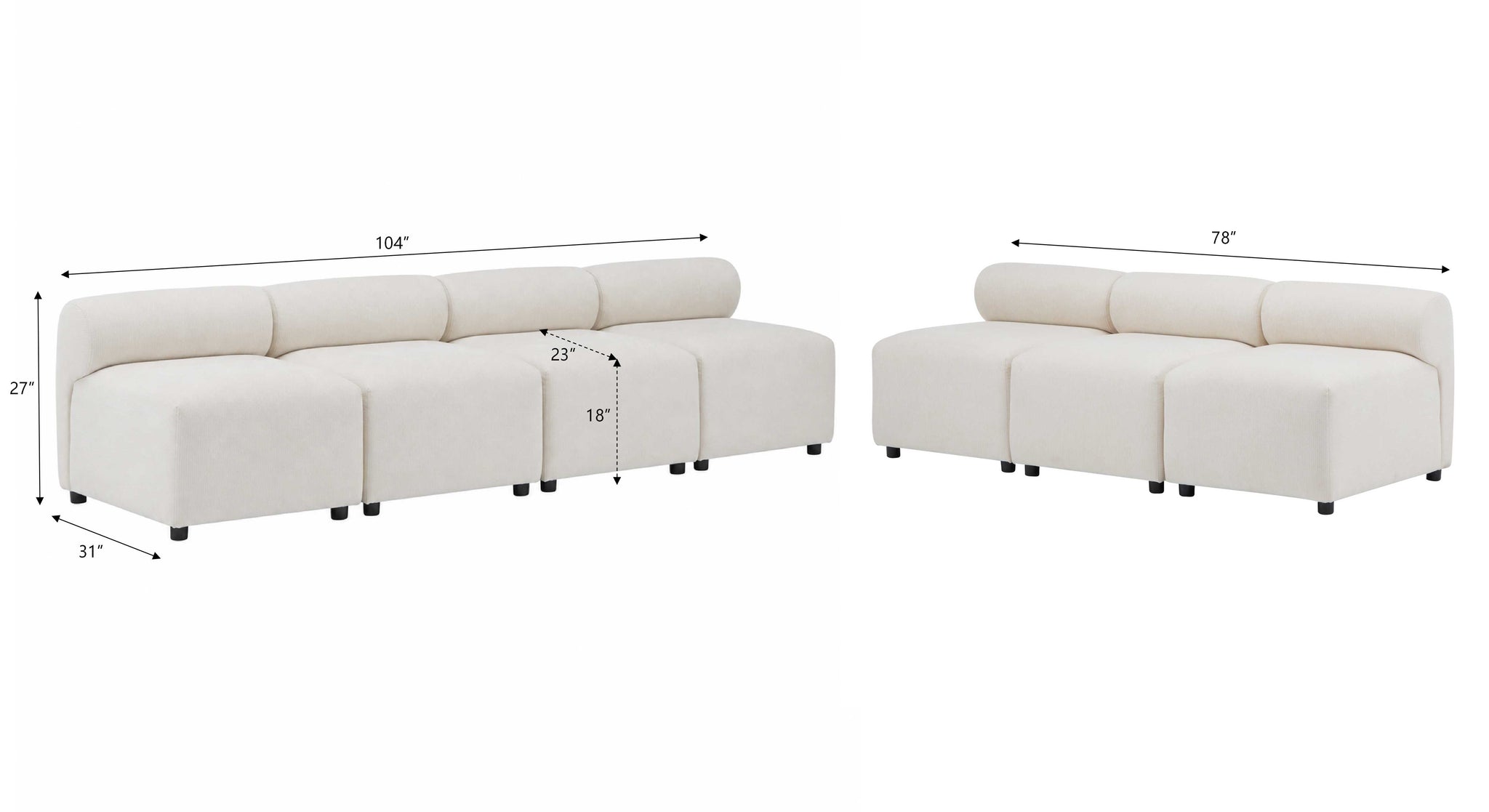 Evelyn 7-Piece Modular Chenille Sectional Sofa for Living Rooms by HouseOfZazla