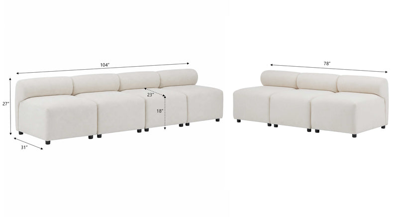 Evelyn 7-Piece Modular Chenille Sectional Sofa for Living Rooms by HouseOfZazla