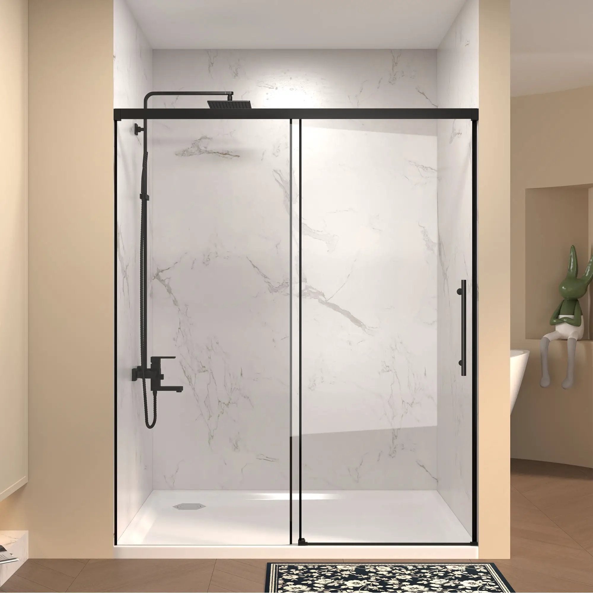 Frameless Single Sliding Shower Door