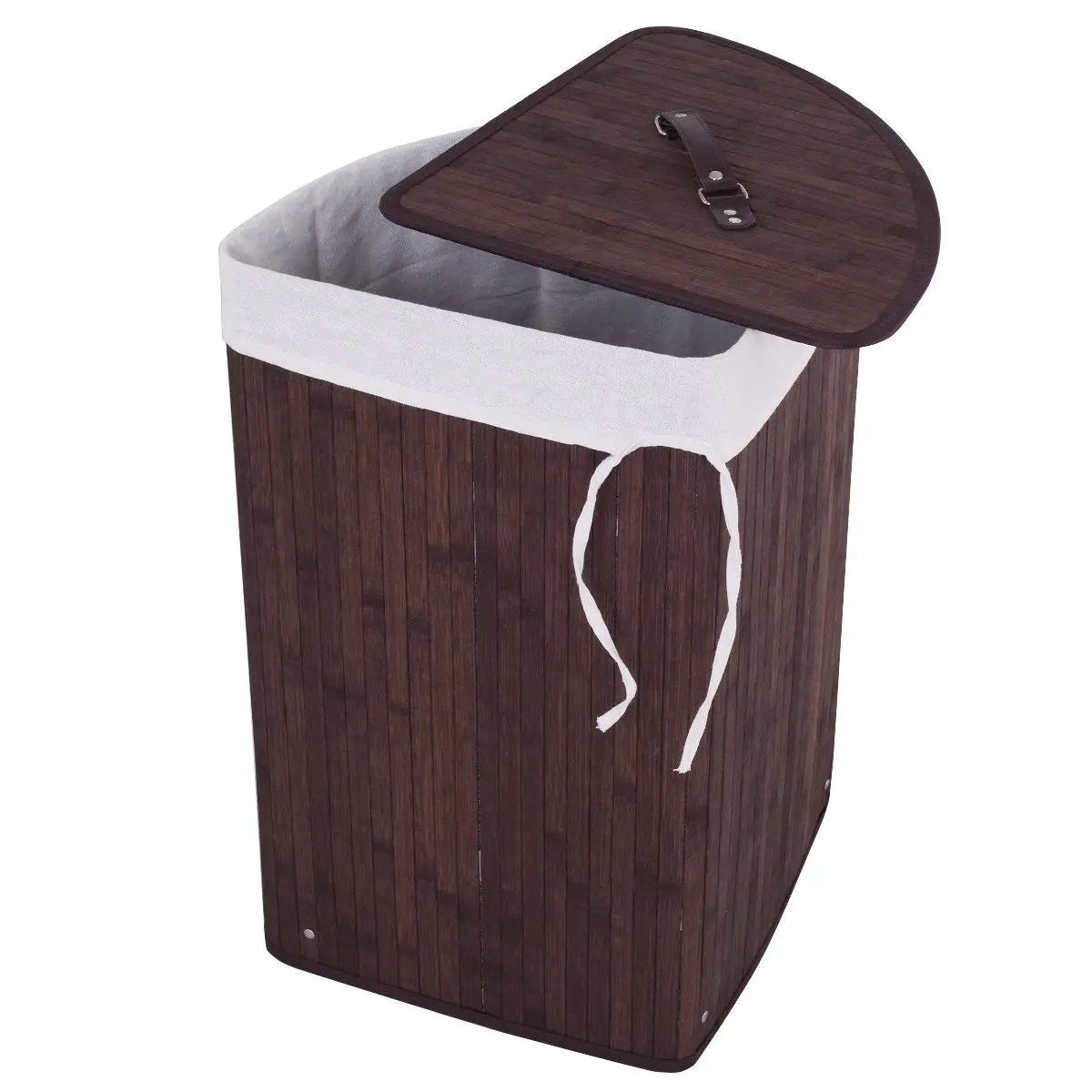 Corner Bamboo Hamper Laundry Basket by DirectDeals