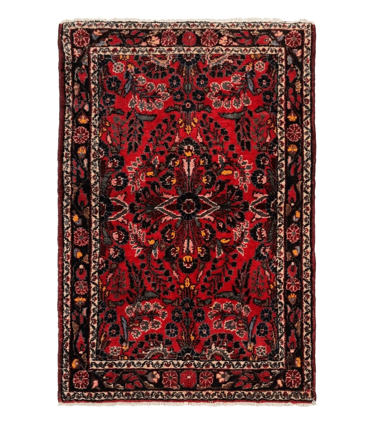 Persian Rug 3x5, Red Tribal Rug, Semi Antique, Wool Rug 3 x 5, Persian Hamadan Rug by Jewel Rugs