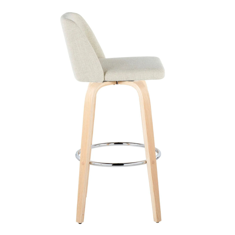 Toriano - Contemporary, Fixed Height Barstool Swivel & Round Footrest (Set of 2) by Unique Piece Furniture