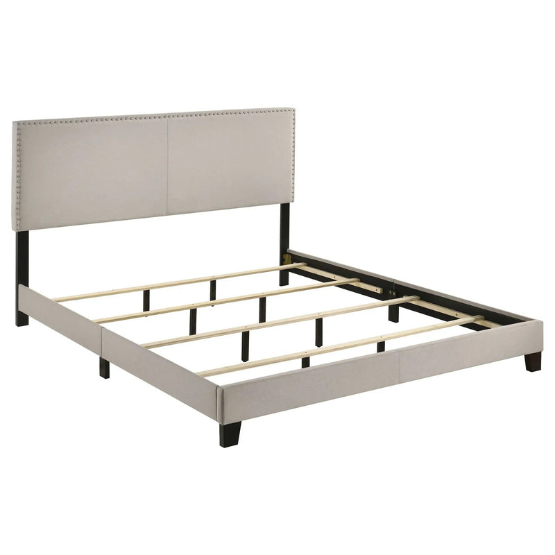 Boyd Upholstered California King Panel Bed Ivory by Unique Piece Furniture