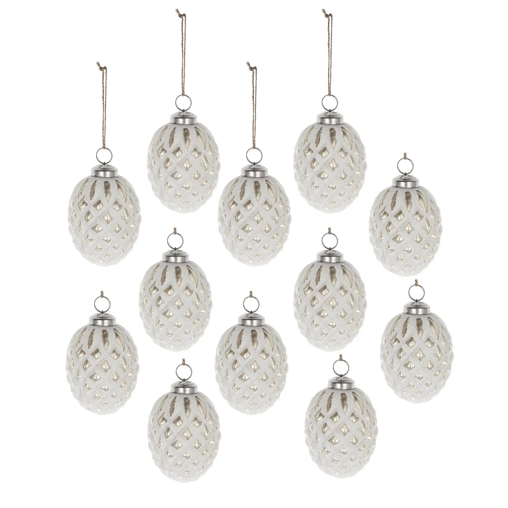 Glass Decorative Hanging Ball Christmas Tree Ornaments (Set of 12) by Unique Piece Furniture