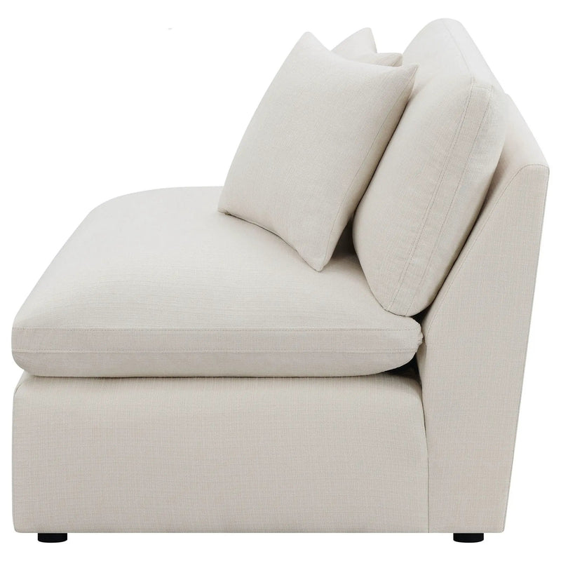 Hobson Upholstered Armless Chair Ivory by Unique Piece Furniture