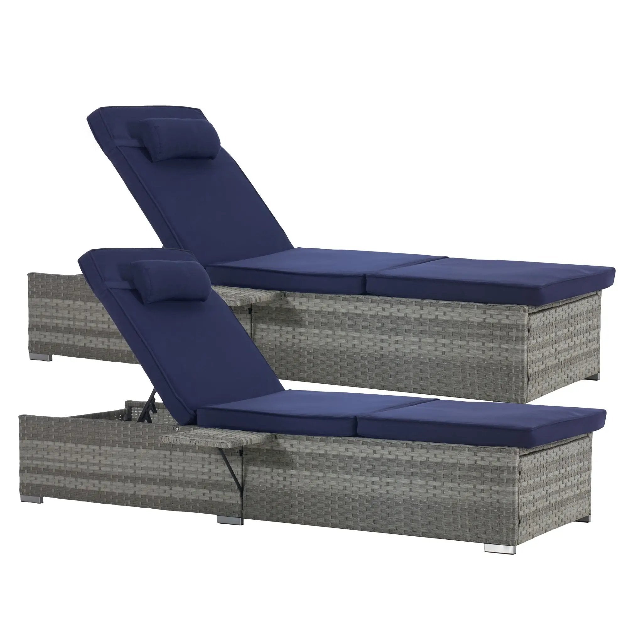 Outdoor Sofa Pe Rattan Furniture Deck Chair - Gray by HouseOfZazla