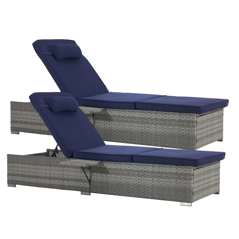 Outdoor Sofa Pe Rattan Furniture Deck Chair - Gray by HouseOfZazla
