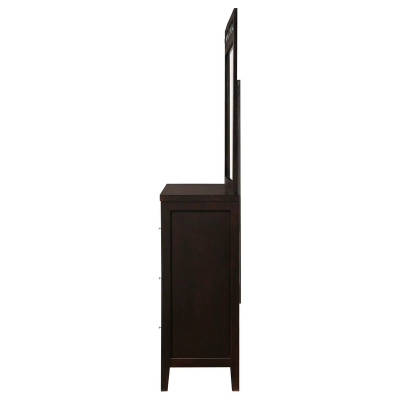 Carlton 6-drawer Dresser with Mirror Cappuccino by Unique Piece Furniture