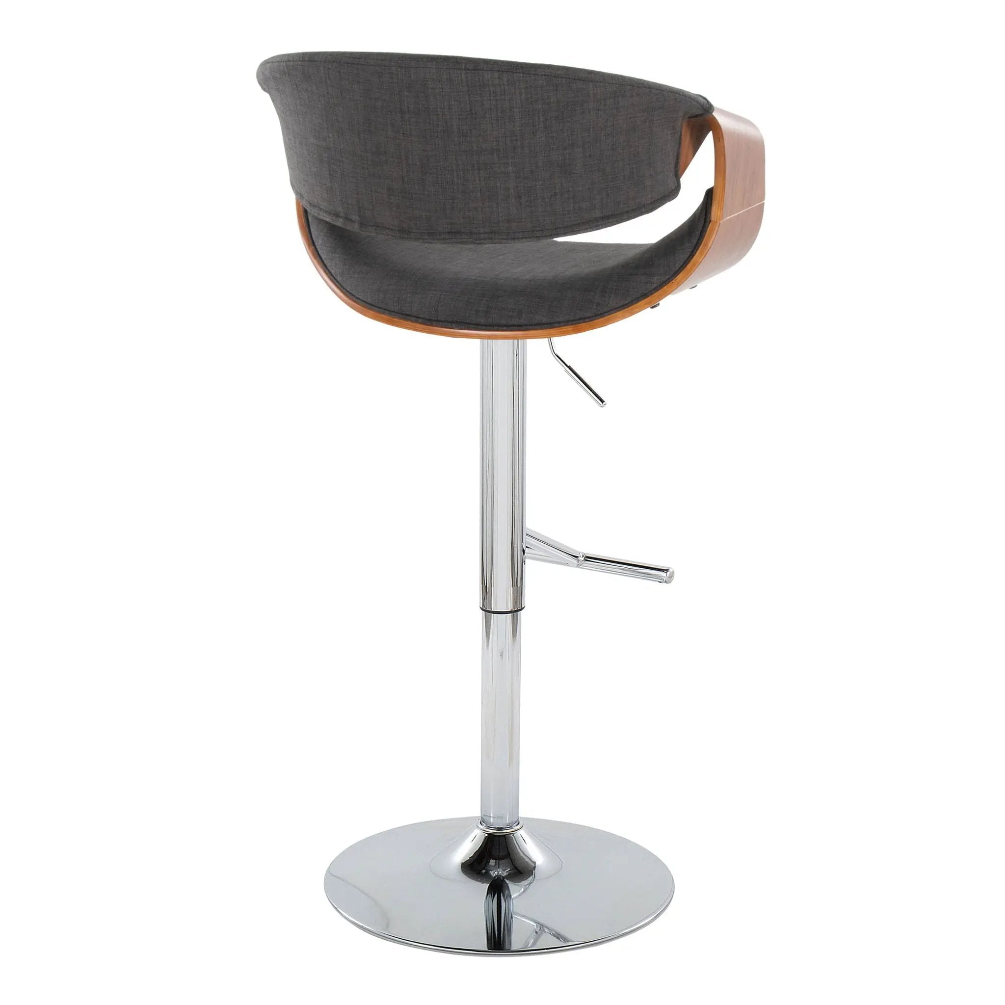 Curvo - Mid Century Modern Adjustable Barstool With Swivel With Straight T Footrest by Unique Piece Furniture