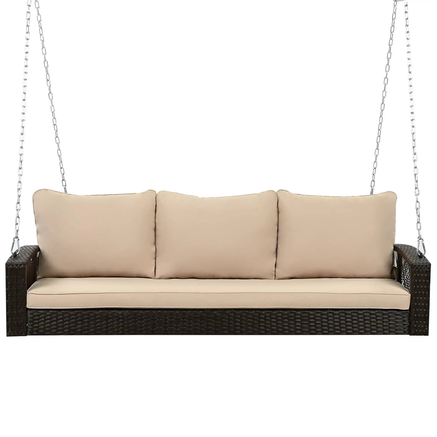 3 Person Large Patio Swing Bench With Cushions For Backyard by HouseOfZazla