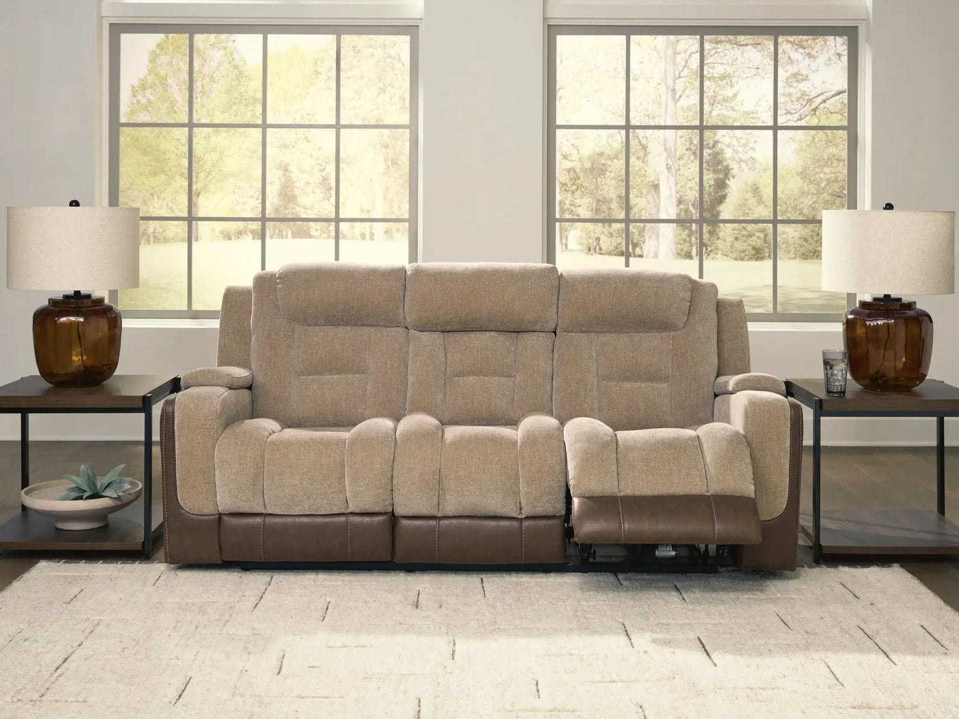 Mixed Motion - Power Reclining Sofa With Adjustable Headrest by Unique Piece Furniture