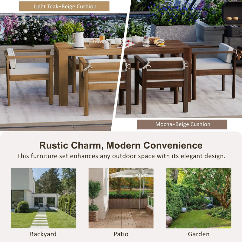 TREXM 7-Piece Patio Dining Table Set for 6 by HouseOfZazla