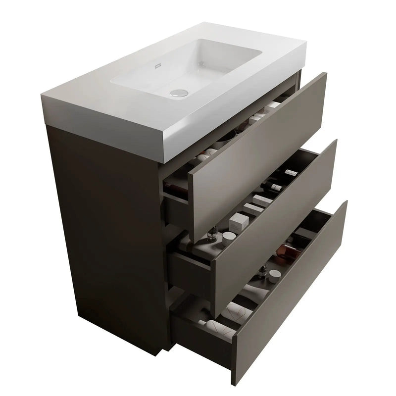 Alice - Bathroom Vanity With Sink, Large Storage Freestanding Bathroom Vanity For Modern Bathroom, One-Piece Sink Basin Without Drain And Faucet by Unique Piece Furniture
