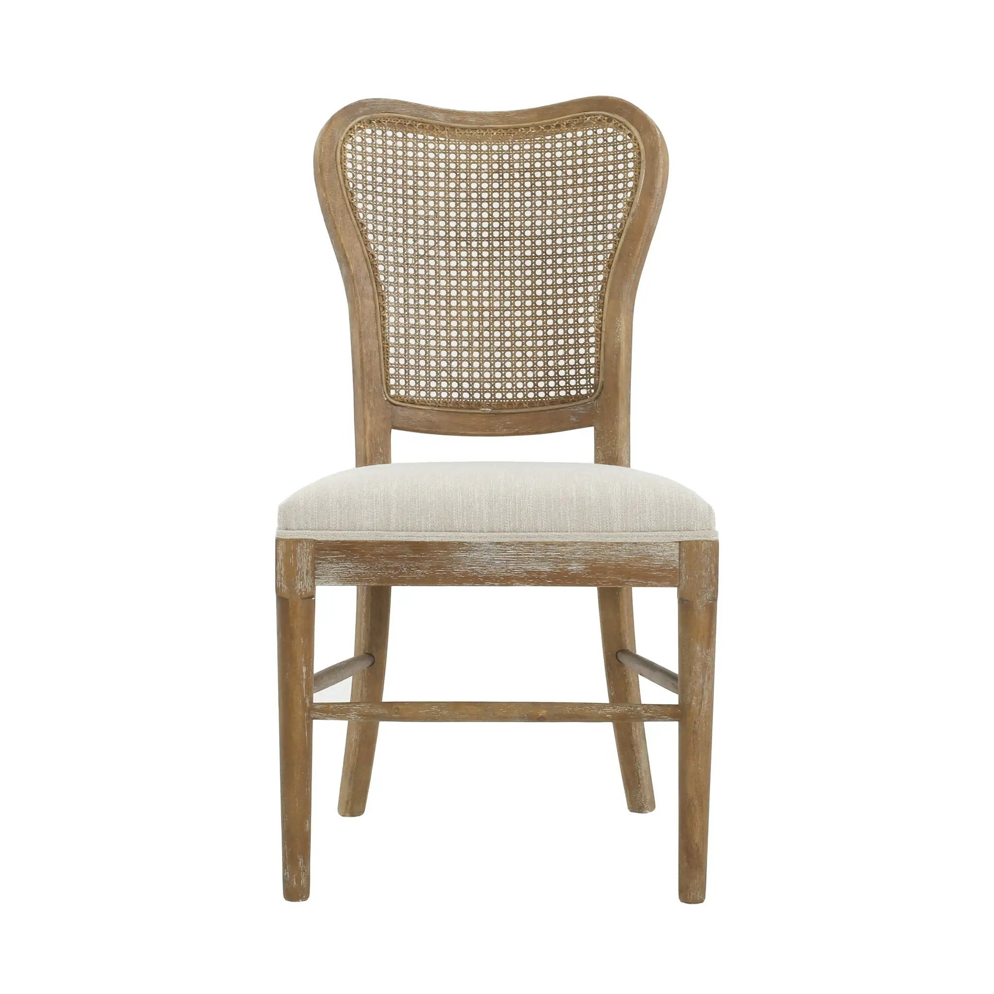 Classic Retro Dining Chair (Set of 2) With Rattan Backrest - Dark Brown / Beige by HouseOfZazla