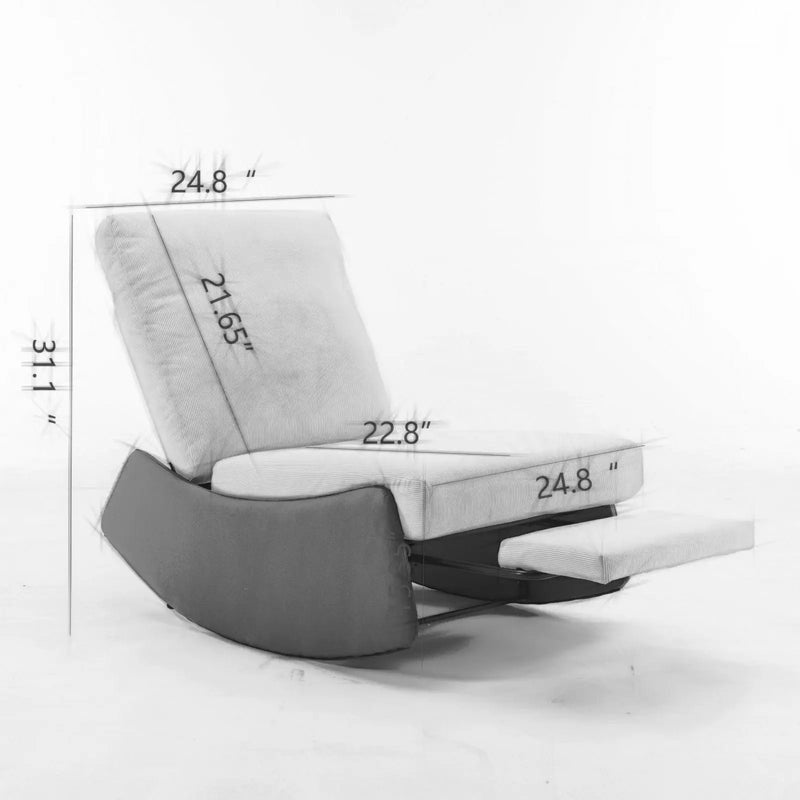 Modern Rocking Chair Recliner, Comfy Rocker Nursery Chair With Footrest, Accent Reading Chair, Upholstered Lounge Chair For Relaxing, Resting, Soft Padded Rocker For Indoor Living Room Bedroom by HouseOfZazla