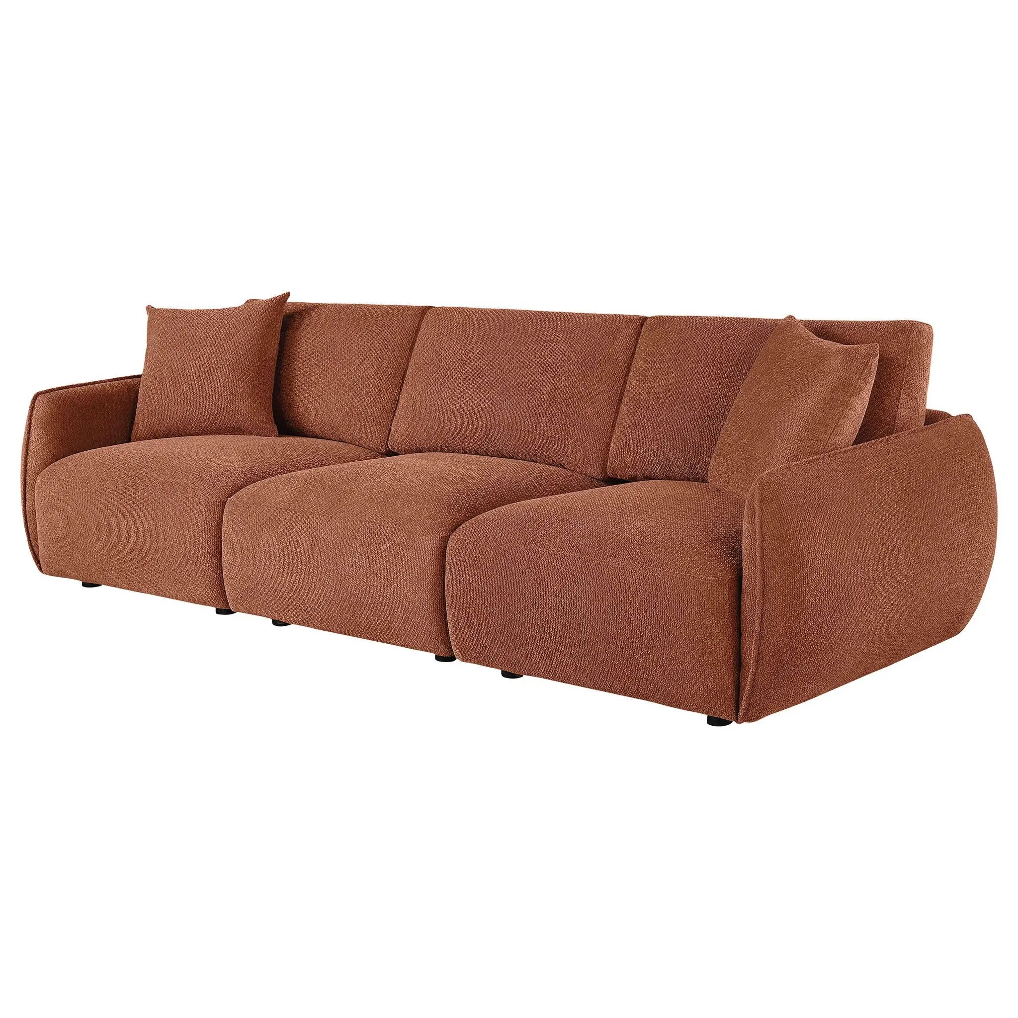 Elysia Chenille Upholstered Modular Lounge Sofa Coral by Unique Piece Furniture