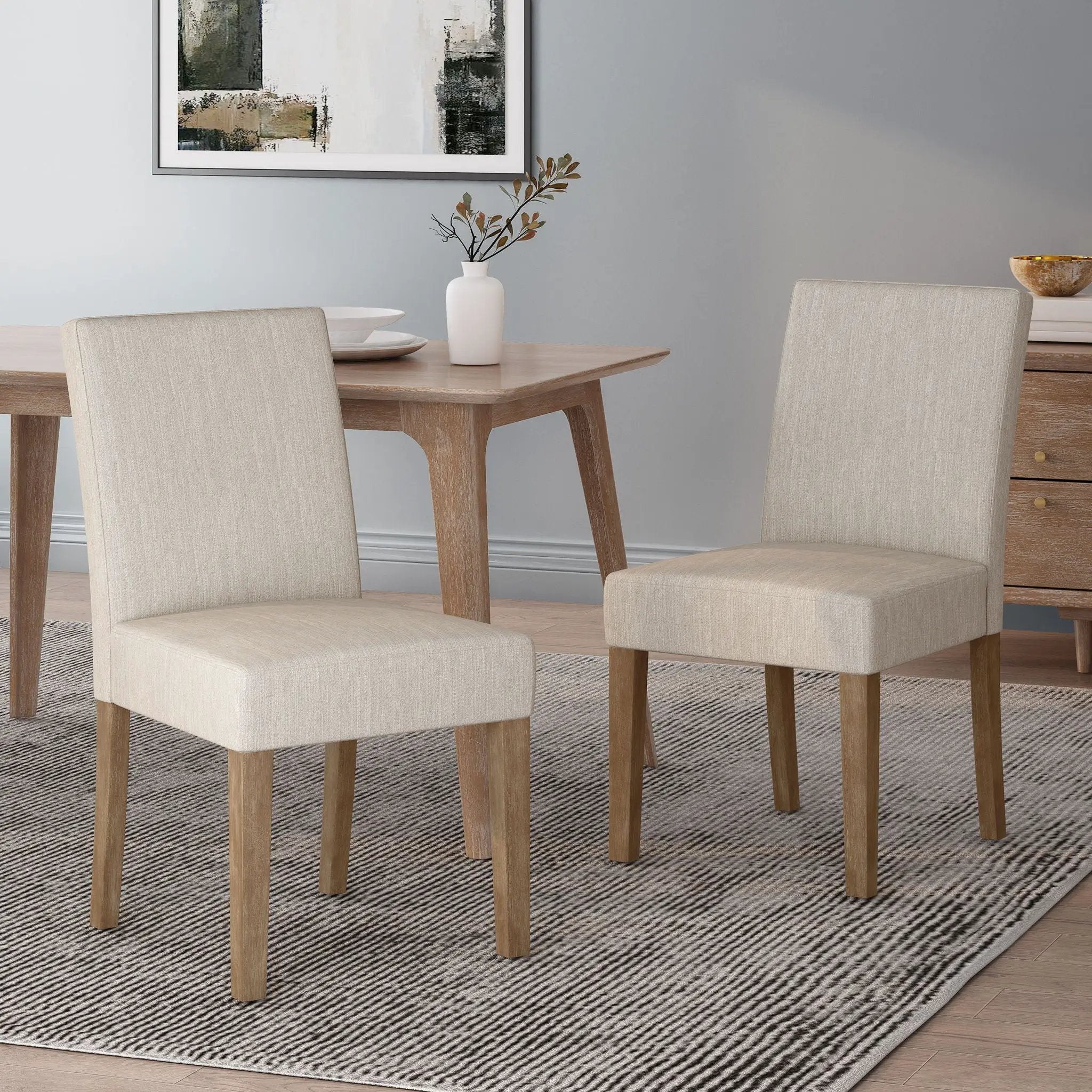 Contemporary Dining Chair with Upholstered Seating and Tapered Legs by HouseOfZazla