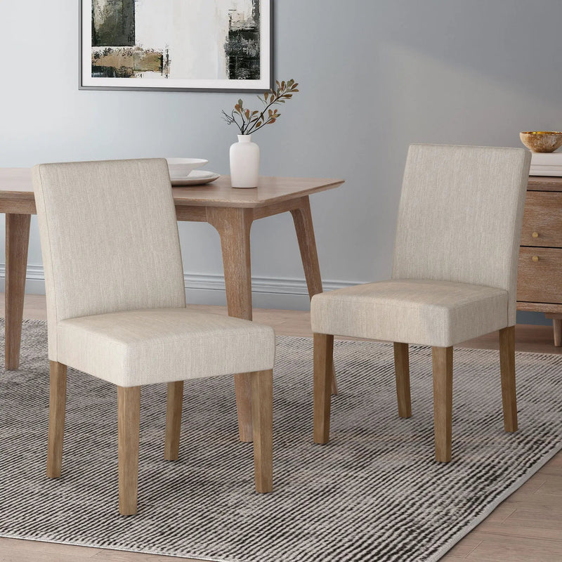 Contemporary Dining Chair with Upholstered Seating and Tapered Legs by HouseOfZazla