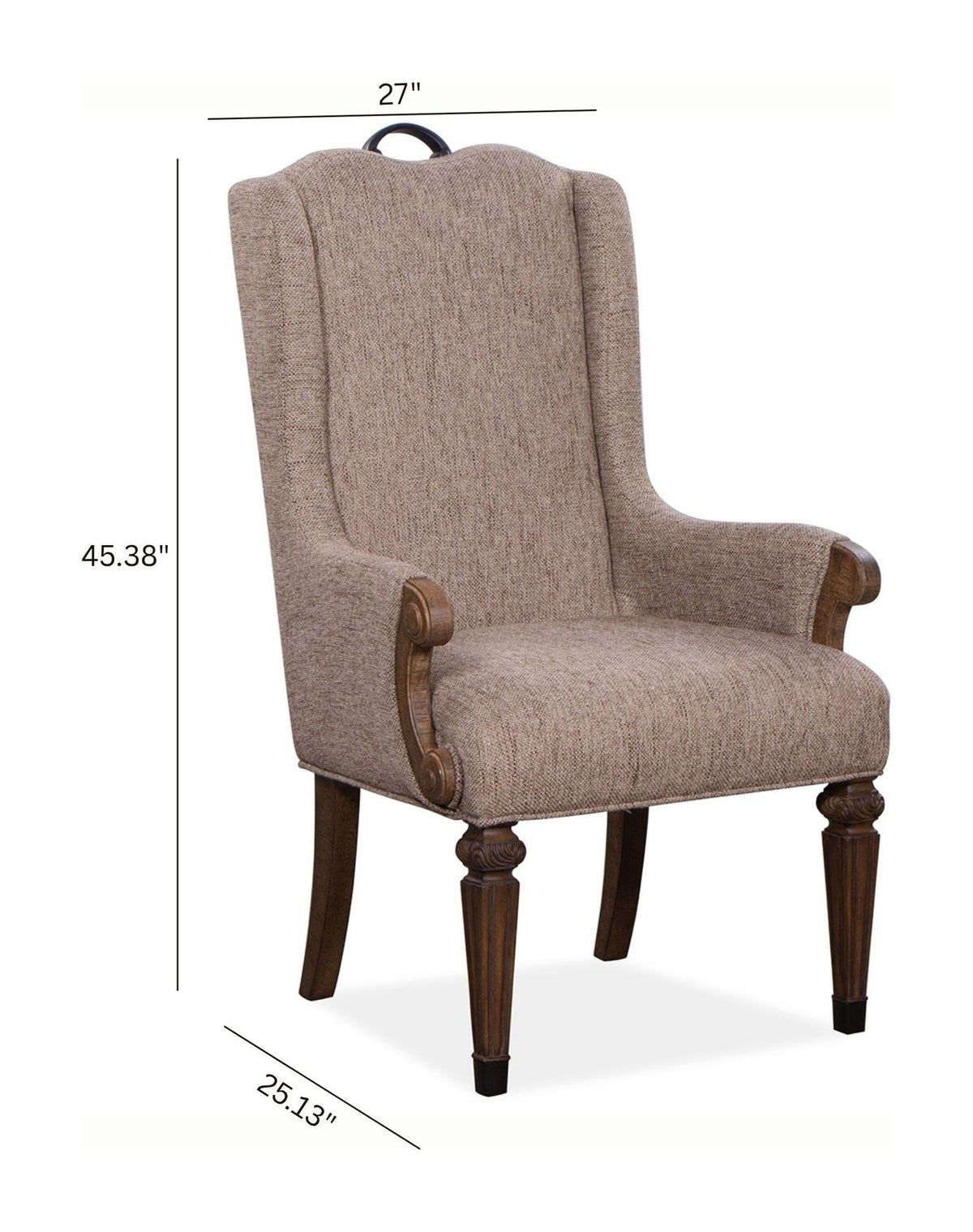 Durango - Wood Upholstered Host Arm Chair (Set of 2) - Willadeene Brown, photo 6 of 7
