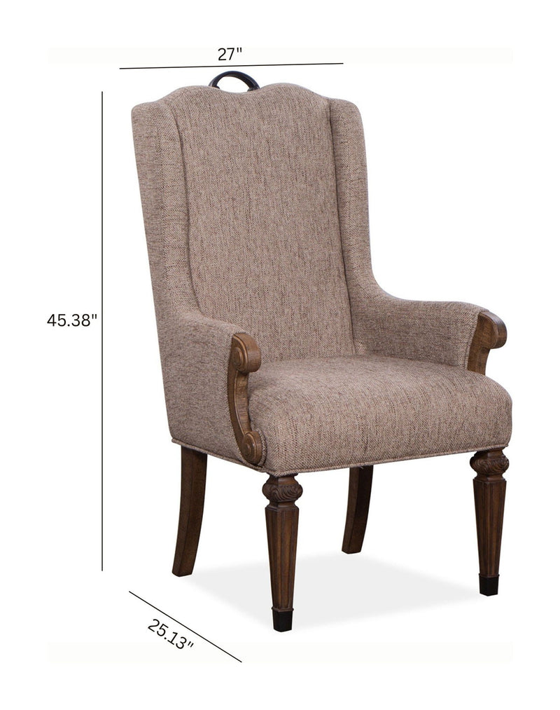 Durango - Wood Upholstered Host Arm Chair (Set of 2) - Willadeene Brown, photo 6 of 7