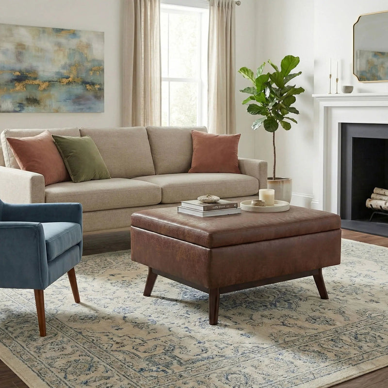 Owen - Upholstered Rectangular Storage Ottoman by HouseOfZazla