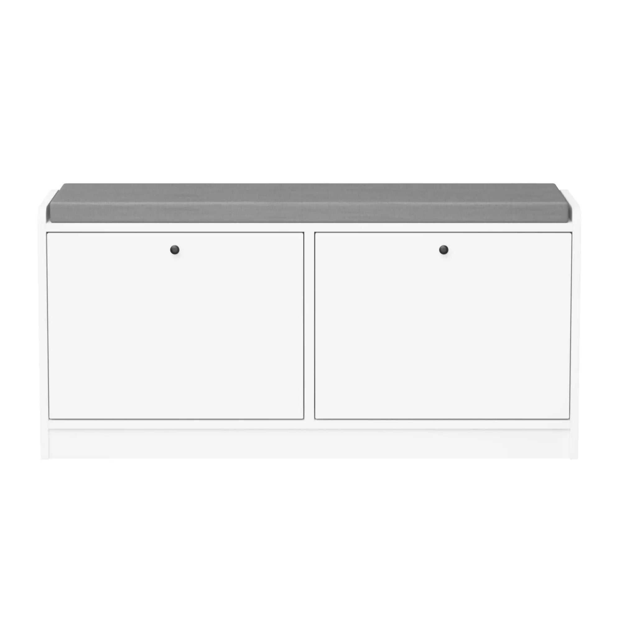 Shoe Storage Bench With Cushion, Entryway Organizer Cabinet For Hallway - White by Unique Piece Furniture