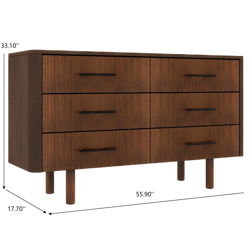 Logan - Dresser With 6 Drawers - Brown by HouseOfZazla