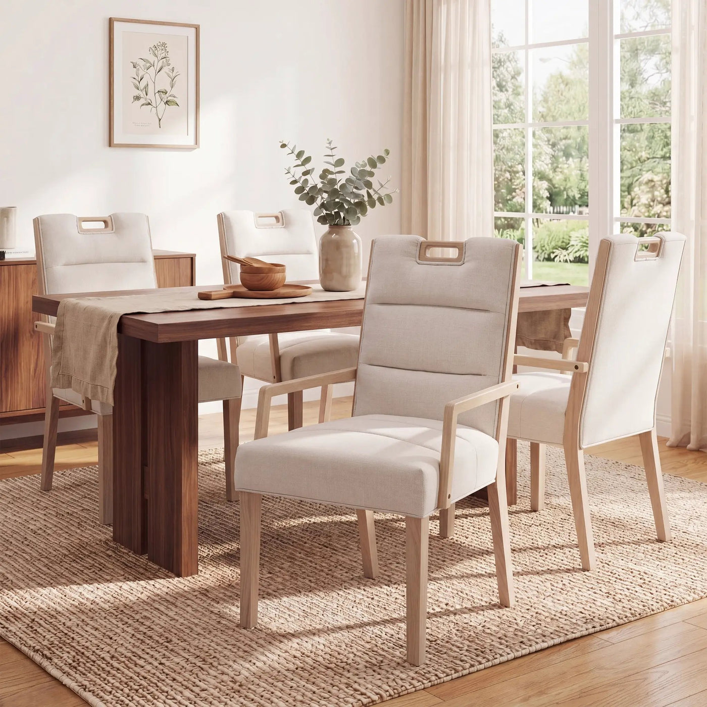 Upholstered Dining Chairs with Armrests by HouseOfZazla