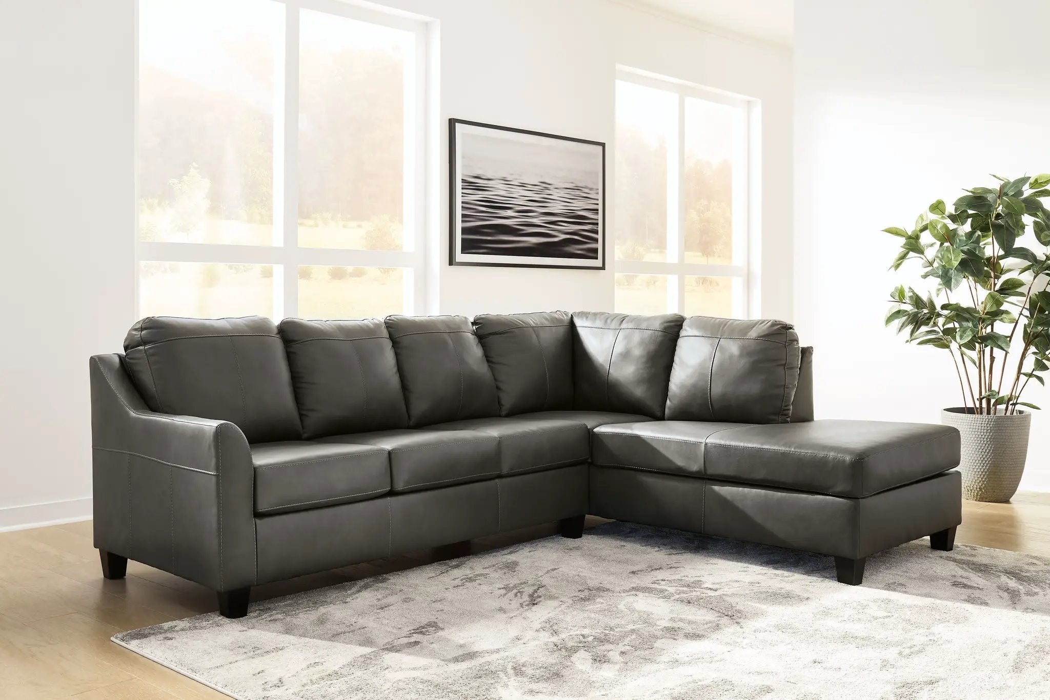 Valderno - 2-Piece Sectional With Raf Corner Chaise - Fog by Unique Piece Furniture