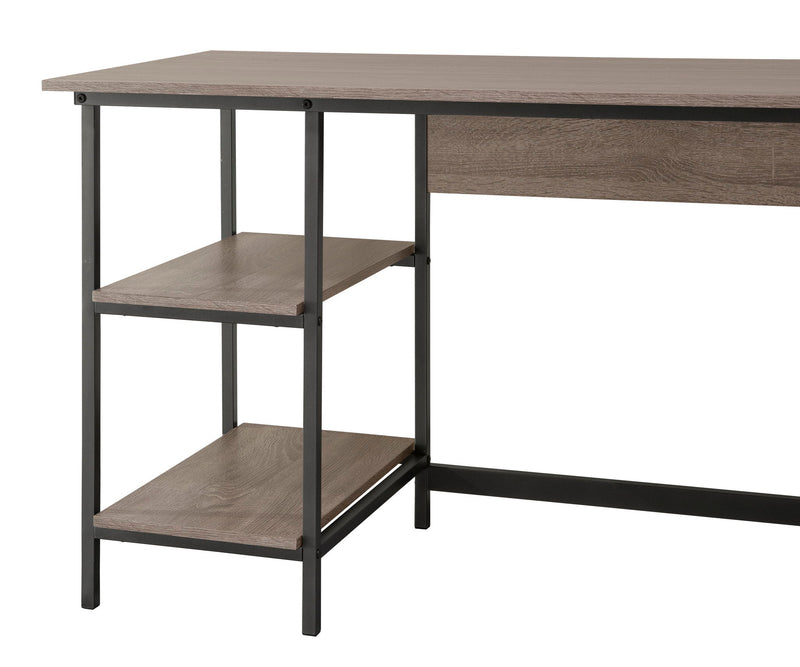 Weathered Gray Writing Desk with Storage Shelves, photo 3 of 5
