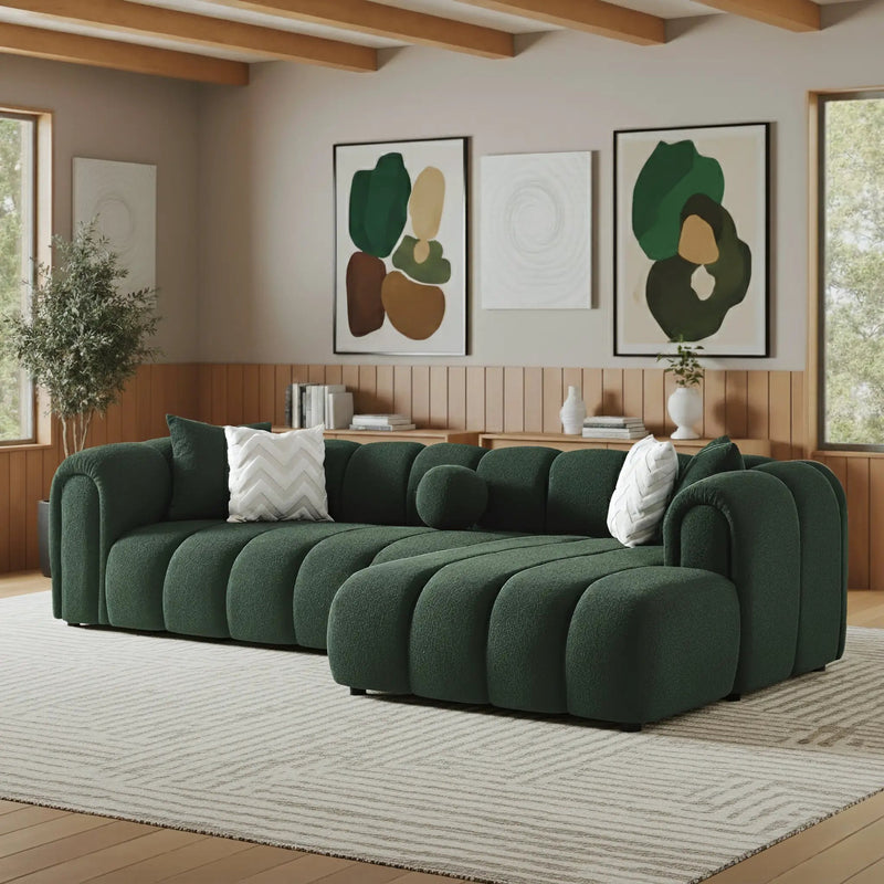 Beatrice Modern Tufted Dark Sectional by HouseOfZazla