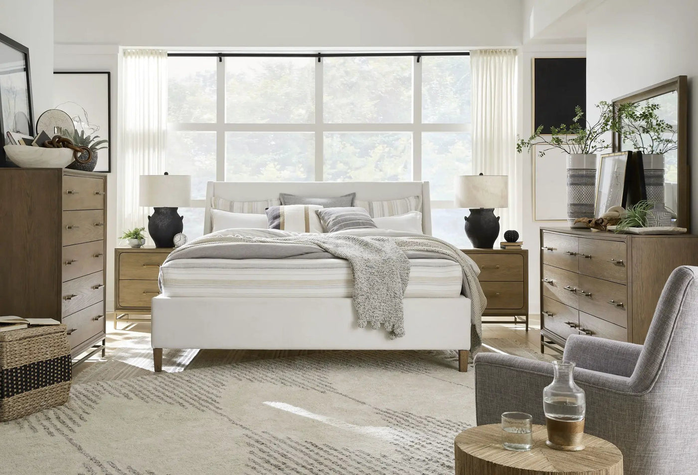 Lindon - Complete Upholstered Island Bed by Unique Piece Furniture