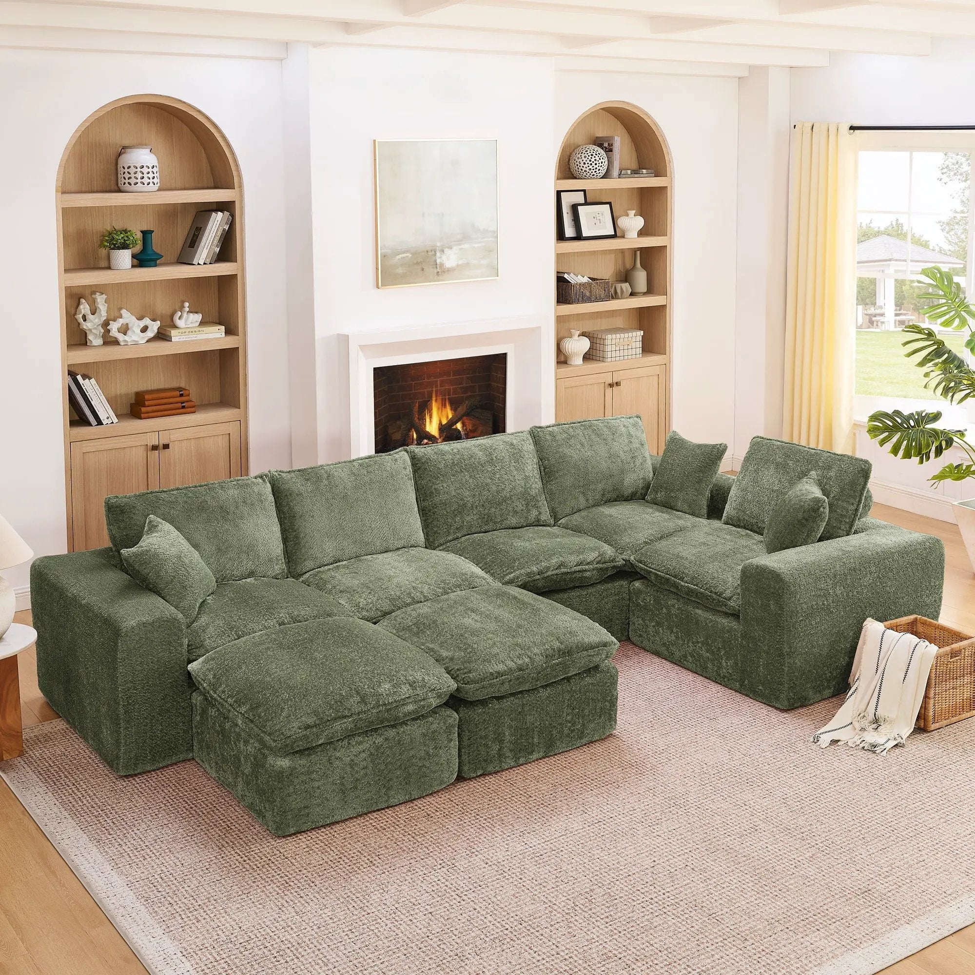 Sectional Sofa With Moveable Ottoman by Unique Piece Furniture