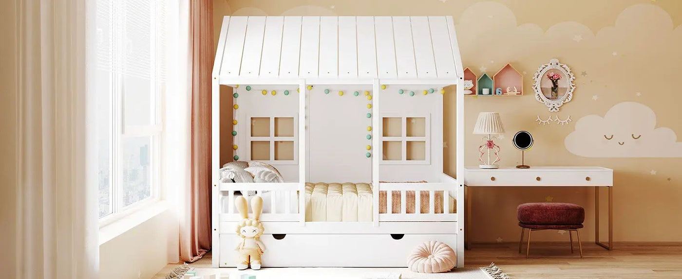 House Bed With Twin Size Trundle, Daybed by HouseOfZazla