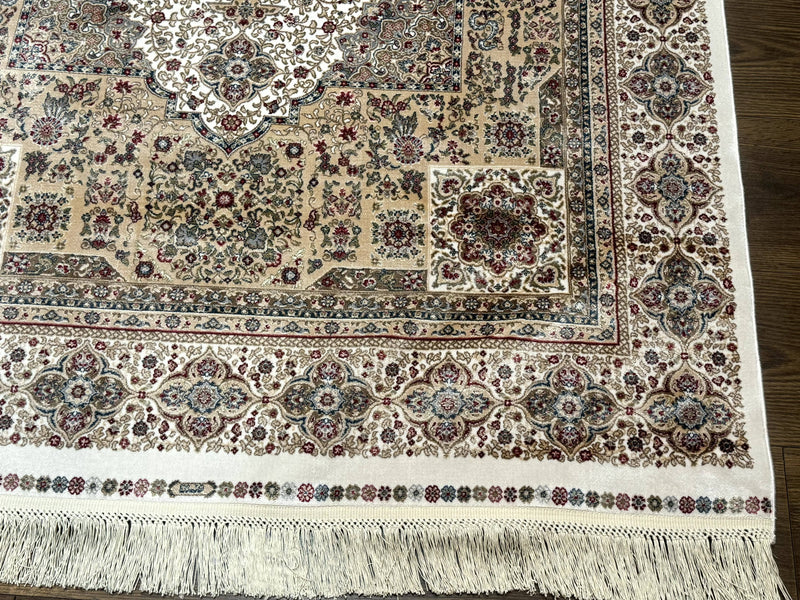 Turkish Memluk Silk Rug 4x6, Hereke Carpet, Bamboo Silk, New by Jewel Rugs