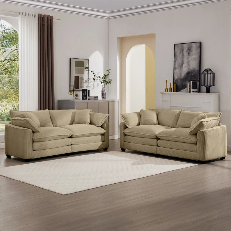 Elegant Oversized Sectional Sofa Set With Deep Seats And Flexible Layout by Unique Piece Furniture