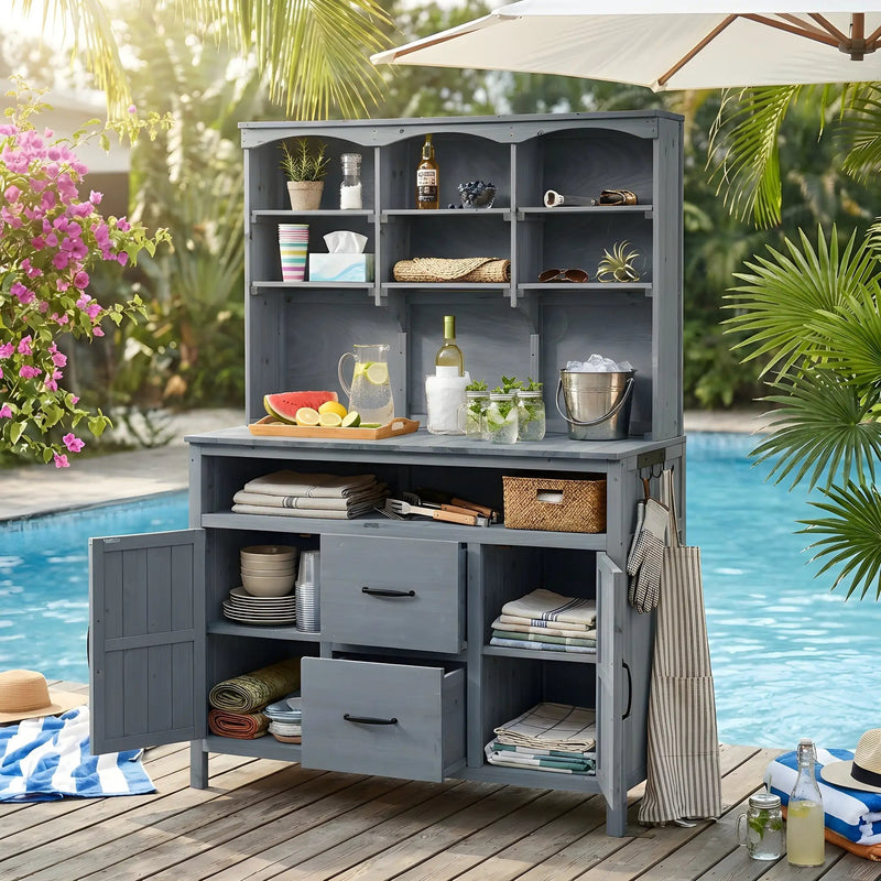 TOPMAX Large Fir Wood Potting Bench by HouseOfZazla